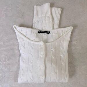 NWT Brandy Melville Athelia Cotton Cable Knit Cardigan Top